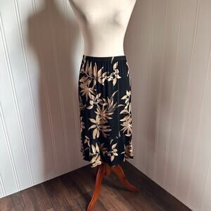 Vintage 90s/Y2K Slinky Black Midi Skirt S